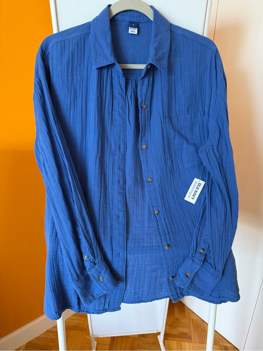 Old Navy blue cotton gauze shirt